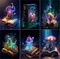 6-Pc Sea Mushroom Diamond Painting Kit for Adults, Round Gem Art, 11.8x15.7 in.
